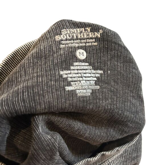 Simply Southern Sweatshirt Happy Mind Happy Life Womens Medium Gray Cropped - Picture 6 of 9